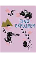 Dino explorer: Dino explorer on purple cover (8.5 x 11) inches 110 pages, Blank Unlined Paper for Sketching, Drawing, Whiting, Journaling & Doodling(2 Dino Explorer on Purple Sketchbook)