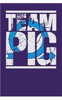 Team Pig: Dark Purple, Blue & White Design, Blank College Ruled Line Paper Journal Notebook for Project Managers and Their Families. (Agile and Scrum 6 x 9 in