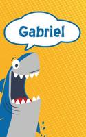 Gabriel: Personalized Shark Draw and Write Diary Journal Notebook Featuring 120 Pages 6x9