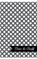 Notes & Stuff Lined Notebook With Slate Grey Polka Dot Pattern Cover