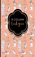 8 Column Ledger: Ledger Books, Accounting Ledger Sheets, General Ledger Accounting Book, Cute Veterinary Animals Cover, 8.5 x 11, 100 pages