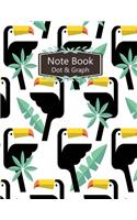 Notebook Dot&Graph: Graphic Hornbill Of The White Book Cover Notebook Journal Diary, 110 pages, DOTGrid 55pages&GRAPH 55pages 8.5" x 11"