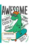 Awesome Composition Notebook Graph Paper 4x4 55 Sheets / 110 Writing Pages 7.44 x 9.69 Inches