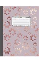 Wide Ruled Composition Notebook Rose Gold