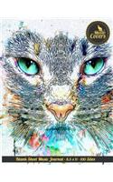 Meow Covers Blank Sheet Music Journal - 8.5 X 11 - 100 Sites