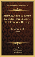 Bibliotheque De La Faculte De Philosophie Et Lettres De L'Universite De Liege