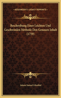 Beschreibung Einer Leichten Und Geschwinden Methode Den Genauen Inhalt (1759)