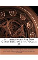 Mittheilungen Aus Dem Gebiet Der Statistik, Volume 18