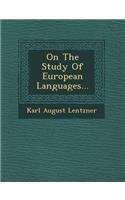 On the Study of European Languages...