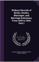 Woburn Records of Births, Deaths, Marriages, and Marriage Intentions, From 1640 to 1900, Part 1