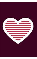 Retro Striped Heart: Valentines Writing Journal Lined, Diary, Notebook for Men & Women(Sweet Love Pages)