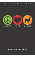 Peace Love Llama Monthly Planner