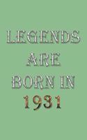 Legends Are Born In 1931 Notebook