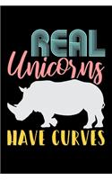 Real Unicorns Have Curves: Music Journal For Recording Notes Of Songs Or To Use As A Music Notebook For Unicorn Lovers, Horse Girls And Fans Of Rhino Gym Workout Puns (6 x 9; 