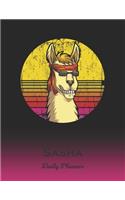 Sasha: Llama Daily Planner - Custom Letter S First Name Personal 1 Year (2020 - 2021) Planning Agenda - January 20 - December 20 - Writing Notebook - Dateb