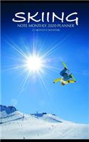 Skiing Note Monthly 2020 Planner 12 Month Calendar