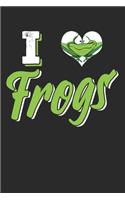 Frosch Notizbuch: Frosch Notizbuch die Perfekte Geschenkidee für Tierliebhaber und Frosch Freunde. Das Taschenbuch hat 120 weiße Seiten mit Punktraster die dich beim 