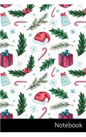 Notebook: Sfondo Natale, Carta Digitale Di Natale, Regali, Cappello Da Babbo Natale agenda / quaderno delle annotazioni / diario / libro di scrittura / taccui