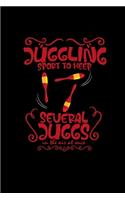 Juggling sport to keep several juggs: 6x9 JUGGLING - lined - ruled paper - notebook - notes