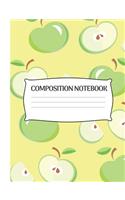 Composition Notebook: Green Apples, College Ruled Lined, 100 pages