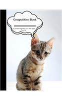 Composition Book 100 Sheet/200 Pages 8.5 X 11 In.-Wide Ruled- Cute Cat