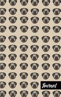 Journal: Pug Faces Cartoon - 120 Page 6 X 9 In. Lined Notebook, Composition Book, Journal for School, Work, College, Journaling, Traveling, Memories, Gratitu