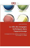 Le rôle des langages techniques dans l''apprentissage