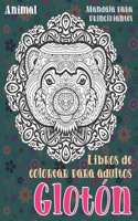 Libros de colorear para adultos - Mandala para principiantes - Animal - Gloton