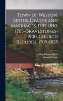 Town of Weston. Births, Deaths and Marriages, 1707-1850. 1703-Gravestones-1900. Church Records, 1709-1825