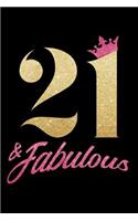 21 & Fabulous: 21. Geburtstag 1998 21 Jahre Alt 120 Linierte Seiten Tagebuch Notizbuch - Für Feierlichkeiten Nachricht Journal - Meilenstein Notizblock Buch Zum Re