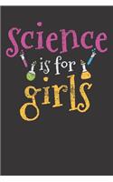 Notebook: Dot Grid Dotted 6x9 120 Pages Science Girl Physicist Chemist Teacher Vintage