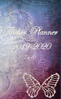 Teacher Planner 2019 - 2020 - 7 X 10: Weekly Lesson Planner - August to July, Set Yearly Goals - Monthly Goals and Weekly Goals. Assess Progress - Purple Filigree Butterfly