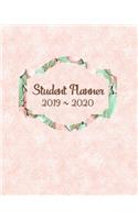 Student Planner 2019 2020: Academic Weekly Monthly Planner August 2019 July 2020, Organizer Calendar and Agendas for High School Especially for Girls Peach