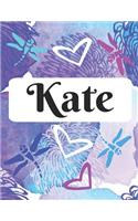 Kate: Personalized Name Journal with Blank Lined Paper