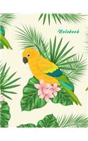 Notebook: Parrot in a Tropical Greenery - for School, College, Work, Business Notes, Personal Journaling, Planning, Hand Lettering... Perfect Gift / Present (