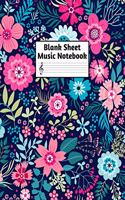 Blank Sheet Music Notebook: Easy Blank Staff Manuscript Book Large 8.5 X 11 Inches Musician Paper Wide 12 Staves Per Page for Piano, Flute, Violin, Guitar, Trumpet, Drums, Cell