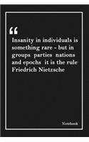 Insanity in individuals is something rare - but in groups parties nations and epochs it is the rule Friedrich Nietzsche