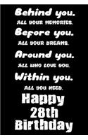 Behind You All Your Memories Before You All Your Dreams Around You All Who Love You Happy 28th Birthday
