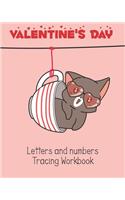 Valentine's Day Letters and numbers Tracing workbook
