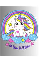 Cute Unicorn On A Rainbow