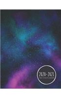 Two Year Planner 2020-2021: Teal/Blue/Pink Galaxy Planner January 1, 2020 to December 31, 2021 Weekly & Monthly Planner + Calendar Views 2 Year Calendar 24 Month Agenda Planner