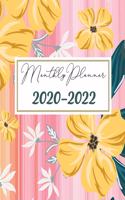 2020-2022 Monthly Planner: Three Year 36 Months Calendar Agenda, Monthly Weekly Yearly Notebook Planner Organizer Schedule With Inspirational Quotes and Holidays, Yellow Flora