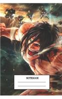 Notebook: Attack On Titan, Journal for Writing, College Ruled Size 6" x 9", 120 Pages, Titans New Glossy Cover Wide Ruled Blank Lined Soft Cover