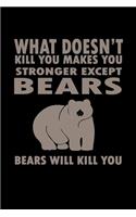 What doesn't kill you makes you stronger except for bears will kill you