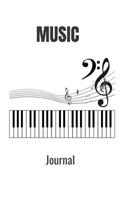 Music Journal: Blank Music Sheet Notebook: Music Manuscript Paper, Staff Paper, (6"x9" - 100 Pages), Music Composition Book