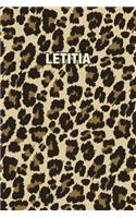 Letitia: Personalized Notebook - Leopard Print (Animal Pattern). Blank College Ruled (Lined) Journal for Notes, Journaling, Diary Writing. Wildlife Theme Des