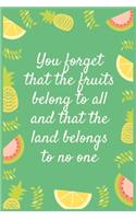 You forget that the fruits belong to all and that the land belongs to no one