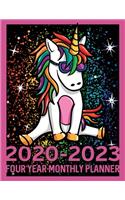 Magic Unicorn 2020 - 2023 Four Year Monthly Planner: Calendar, Notebook and More
