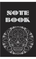 Notebook: Sugar Skull - Day of the Dead - Composition Book . Cornell Notes - Black Grey Sugar Skull Cover
