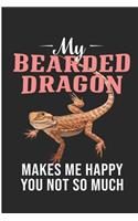 My Bearded Dragon Makes Me Happy You Not So Much: Cute Bearded Dragon Blank Lined Note Book